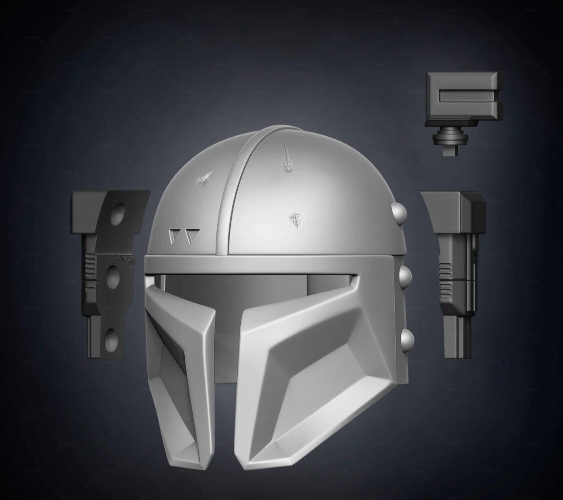 Heavy Mandalorian Helm Star Wars DIY Cosplay Maßstab 1:111