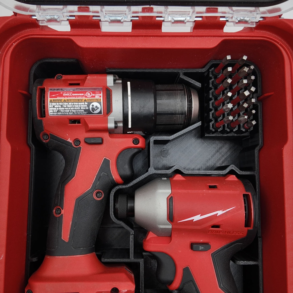 Milwaukee M18 Bohrschrauber Organizer Einsatz – Packout Compact 3D Druck1