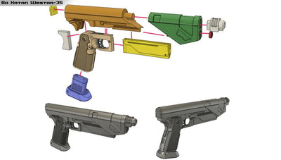 Bo Katans Westar 35 Blaster – Star Wars Cosplay DIY Kit – Ansicht 3