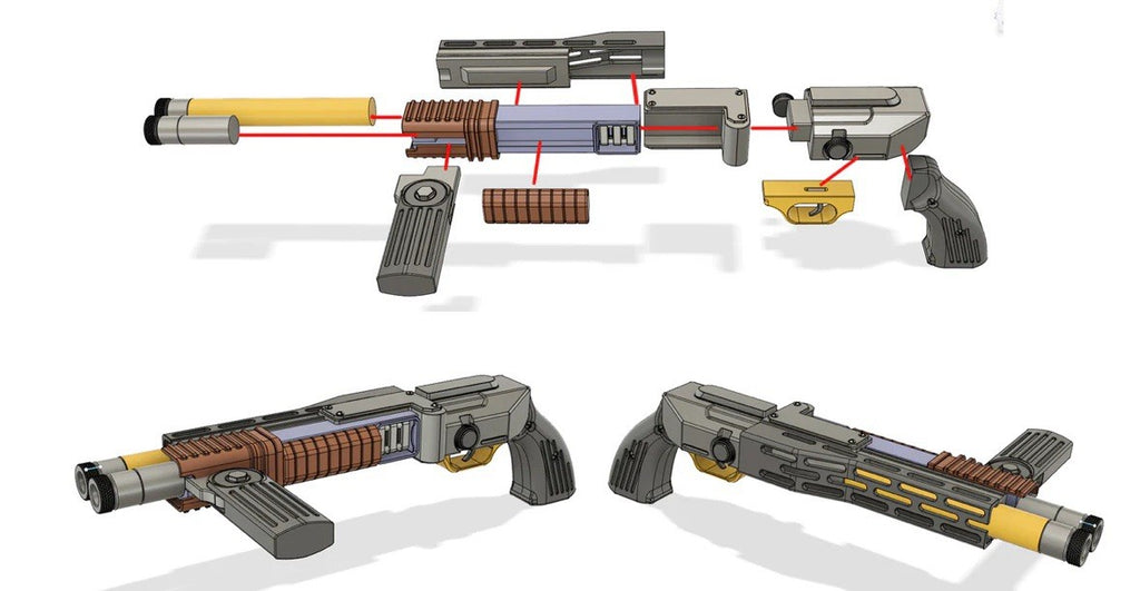 Star Wars Scatter Blaster Pistol Life Size | 3D Cosplay Prop DIY2