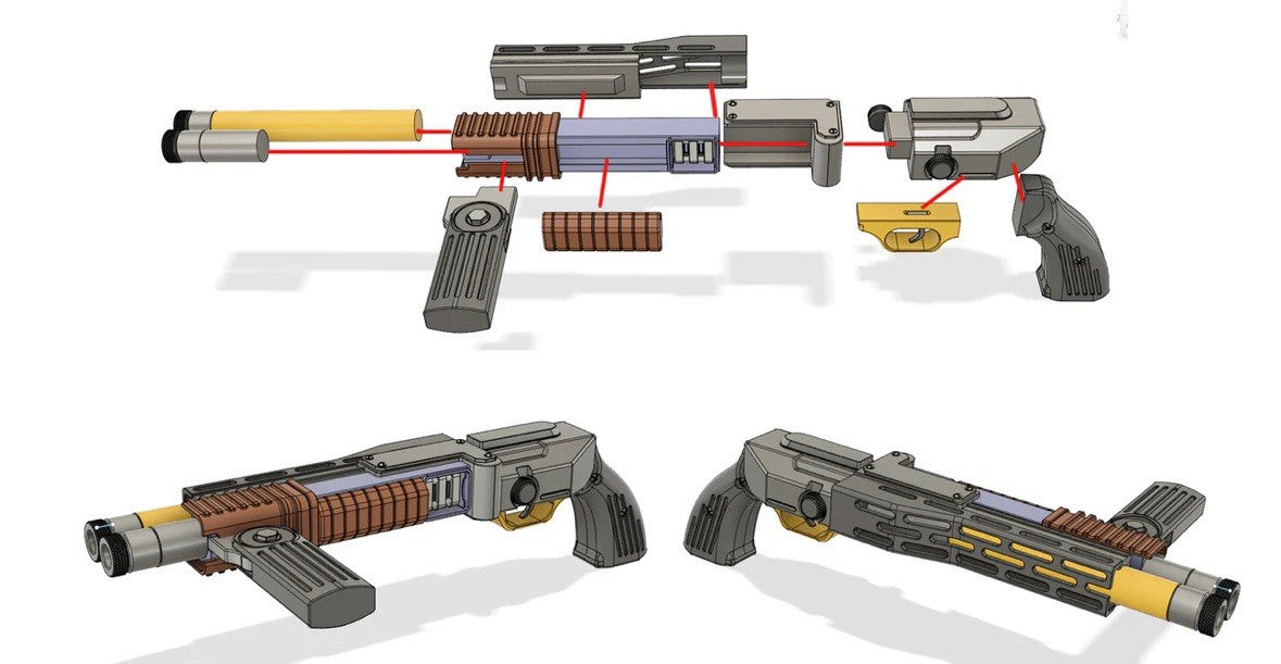 Star Wars Scatter Blaster Pistol Life Size | 3D Cosplay Prop DIY2