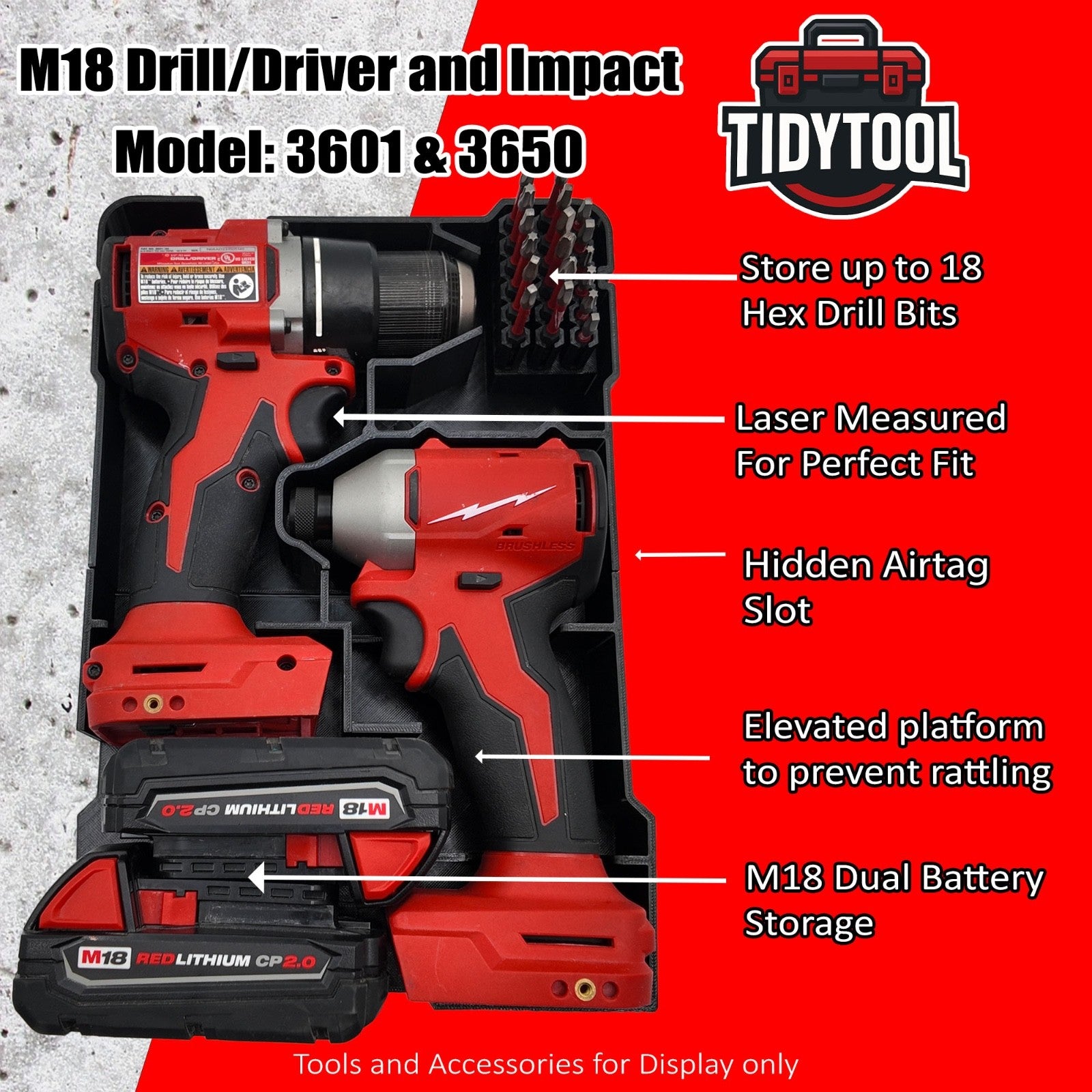 Milwaukee M18 Bohrschrauber Organizer Einsatz – Packout Compact 3D Druck7