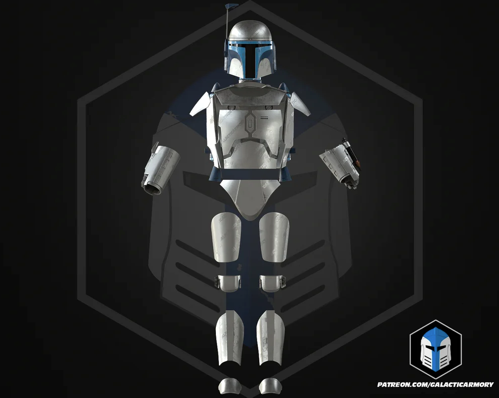 Jango Fett Fan Rüstung – Star Wars Cosplay DIY Kit – Ansicht 1